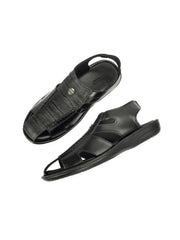 Men Synthetic Closed-Toe  Comfort Sandals (M-MT-09-BLACK)