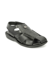 Men Synthetic Closed-Toe  Comfort Sandals (M-MT-09-BLACK)