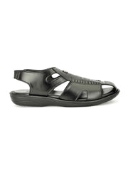 Men Synthetic Closed-Toe  Comfort Sandals (M-MT-09-BLACK)