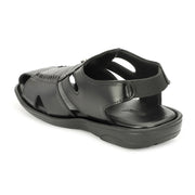Men Faux Leather Closed-Toe  Comfort Sandals (M-MT-09-BLACK)