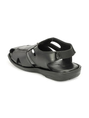 Men Synthetic Closed-Toe  Comfort Sandals (M-MT-09-BLACK)