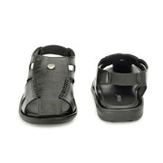 Men Faux Leather Closed-Toe  Comfort Sandals (M-MT-09-BLACK)