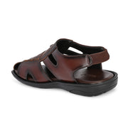 Men Synthetic Closed-Toe  Comfort Sandals (M-MT-09-BROWN)