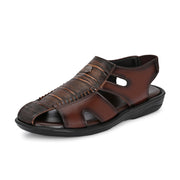 Men Synthetic Closed-Toe  Comfort Sandals (M-MT-09-BROWN)
