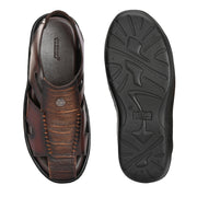 Men Synthetic Closed-Toe  Comfort Sandals (M-MT-09-BROWN)