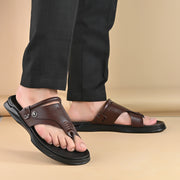 Men Non Leather Comfort Slipper (M-MT-10-BROWN)