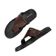 Men Non Leather Comfort Slipper (M-MT-10-BROWN)