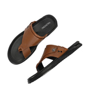 Men Non Leather Comfort Slipper (M-MT-10-TAN)