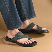 Men Non Leather Comfort Slipper (M-MT-11-OLIVE)