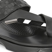 Men Non Leather Comfort Slipper (M-MT-12-BLACK)