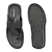 Men Non Leather Comfort Slipper (M-MT-12-BLACK)