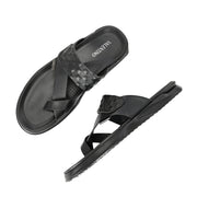 Men Non Leather Comfort Slipper (M-MT-12-BLACK)