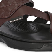 Men Non Leather Comfort Slipper (M-MT-12-BROWN)