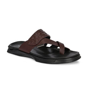 Men Non Leather Comfort Slipper (M-MT-12-BROWN)