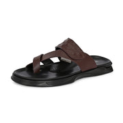Men Non Leather Comfort Slipper (M-MT-12-BROWN)