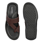 Men Non Leather Comfort Slipper (M-MT-12-BROWN)