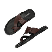 Men Non Leather Comfort Slipper (M-MT-12-BROWN)