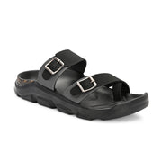 West Port Men Faux Leather Casual Sandals (M-MT-15-BLACK-GREY)