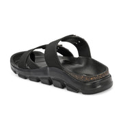 West Port Men Faux Leather Casual Sandals (M-MT-15-BLACK-GREY)