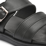 Men Faux Leather Comfort Slipper (M-MT-18-BLACK)