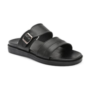 Men Faux Leather Comfort Slipper (M-MT-18-BLACK)