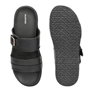 Men Faux Leather Comfort Slipper (M-MT-18-BLACK)