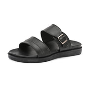 Men Faux Leather Comfort Slipper (M-MT-18-BLACK)