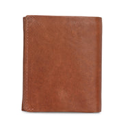 West Port Men's Genuine Leather Wallet – Classic Design with Ample Storage (M-WT-ISC-25-COGNAC)