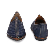 West Port Men Non Leather Ethnic Jutti (M-WW-05-NAVY)