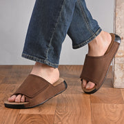 West Port Genuine Leather Adjustable Strap Slides (M-WW-06-BROWN)