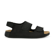 West Port Men Genuine Leather Dual Adjustable Straps Sandals (M-WW-07-BLACK)