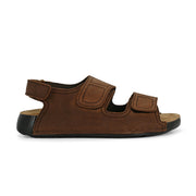 West Port Men Genuine Leather Dual Adjustable Straps Sandals (M-WW-07-BROWN)