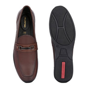 Men Premium Leather Slip-On Formal Shoes (Massage-31-Mocca)