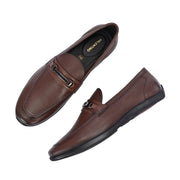 Men Premium Leather Slip-On Formal Shoes (Massage-31-Mocca)