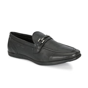 Men Premium Leather Black Slip-On Formal Shoes (Massage-33-Black)