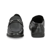 Men Premium Leather Black Slip-On Formal Shoes (Massage-33-Black)