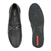 Men Premium Leather Black Slip-On Formal Shoes (Massage-33-Black)