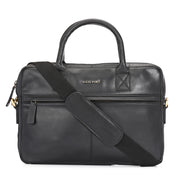 West Port Unisex Premium Leather Laptop Bag – Timeless Professional Elegance (MBG-AO-01-BLACK)