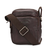 West Port Premium Leather Messenger Crossbody Sling Bag (MBG-AO-02-BROWN)