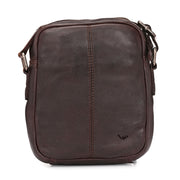 West Port Premium Leather Messenger Crossbody Sling Bag (MBG-AO-02-BROWN)