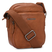 West Port Premium Leather Messenger Crossbody Sling Bag (MBG-AO-02-COGNAC)