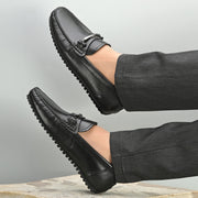 Men Premium Leather Loafers (Monarch-07-Black)