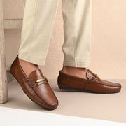 Men Premium Leather Loafers (Monarch-07-Tan)