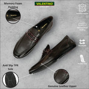 Men Premium Leather Brown Slip-On Formal Shoes (Massage-31-Brown)