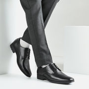 Men Premium Leather Lace-Up Formal Shoes (Newtop-65-Black)