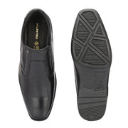 Men Premium Leather Ankle-Height Slip-On Formal Boot (Newtop-90-Black)