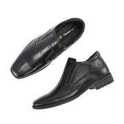 Men Premium Leather Ankle-Height Slip-On Formal Boot (Newtop-90-Black)