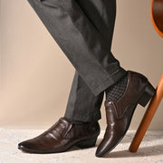 Men Premium Leather Brown Slip-On Formal Office Shoes (Nuform-11-Brown)