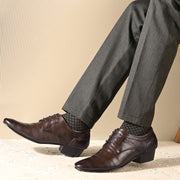 Men Premium Leather Brown Lace-Up Formal Office Shoes (Nuform-51-Brown)