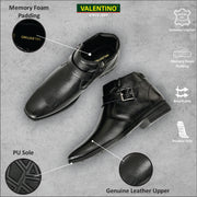 Men Premium Leather Side Zipper Ankle Boots (NewTop-85-Black)